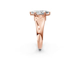Rose gold Marquise Solitaire Diamond Ring with Six-Prong Cathedral Setting_34