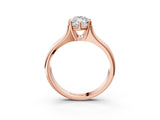 Rose gold Marquise Solitaire Diamond Ring with Six-Prong Cathedral Setting_35