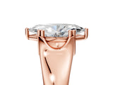 Rose gold Marquise Solitaire Diamond Ring with Six-Prong Cathedral Setting_37