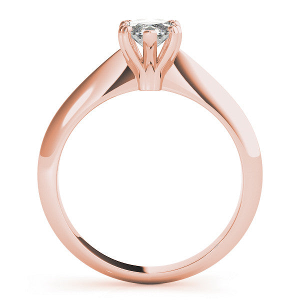 Rose gold Marquise Solitaire Diamond Ring with Six-Prong Setting and Classic Band 2
