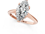 Rose gold Marquise Solitaire Diamond Ring with Six-Prong Setting and Classic Band_7