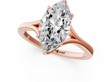 Rose gold Marquise Solitaire Diamond Ring with Six-Prong Setting and Tapered Band_24