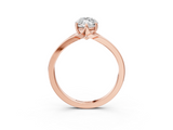 Rose gold Marquise Solitaire Diamond Ring with Six-Prong Setting and Tapered Band_26