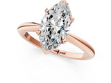 Rose gold Marquise Solitaire Diamond Ring with Six-Prong Setting on a Classic Band 1