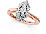 Rose gold Marquise Solitaire Diamond Ring with Split Shank and Four-Prong Setting_13