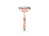 Rose gold Marquise Solitaire Diamond Ring with Split Shank and Four-Prong Setting_14