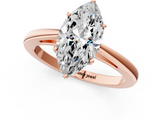 Rose gold Marquise Solitaire Diamond Ring with Split Shank and Four-Prong Setting_21