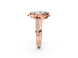 Rose gold Marquise Solitaire Diamond Ring with Split Shank and Prong Setting_67