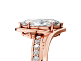 Rose gold Marquise Solitaire Diamond Ring with Split Shank and Prong Setting_70