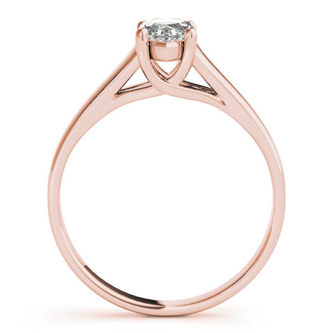 Rose gold Marquise Solitaire Diamond Ring with Tapered Band and Four-Prong Setting 2