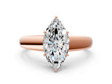 Rose gold Marquise Solitaire Diamond Ring with Tapered Band and Four-Prong Setting_49