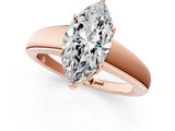 Rose gold Marquise Solitaire Diamond Ring with Tapered Band and Four-Prong Setting_50