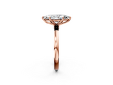 Rose gold Marquise Solitaire Diamond Ring with Thin Band and Four-Prong Setting_26