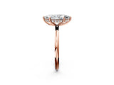 Rose gold Marquise Solitaire Diamond Ring with a Classic Band and Four-Prong Setting 2