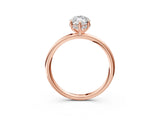Rose gold Marquise Solitaire Diamond Ring with a Classic Band and Four-Prong Setting 3