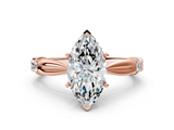 Rose gold Marquise Solitaire Diamond Twisted Band with Four-Prong Setting_59