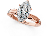 Rose gold Marquise Solitaire Diamond Twisted Band with Four-Prong Setting_60