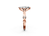 Rose gold Marquise Solitaire Diamond Twisted Band with Four-Prong Setting_61