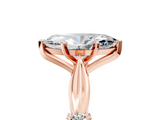 Rose gold Marquise Solitaire Diamond Twisted Band with Four-Prong Setting_64