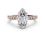 Rose gold Marquise Solitaire Diamond with Pavé Band and Four-Prong Setting_75