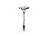 Rose gold Marquise Solitaire Diamond with Pavé Band and Four-Prong Setting_77