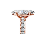 Rose gold Marquise Solitaire Diamond with Pavé Band and Four-Prong Setting_80