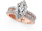 Rose gold Marquise Solitaire Diamond with Pave and Channel Set Band_82