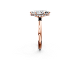 Rose gold Marquise Solitaire Engagement Ring with Cathedral Band and Four-Prong Setting_41