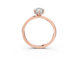 Rose gold Marquise Solitaire Engagement Ring with Cathedral Band and Four-Prong Setting_42