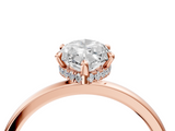 Rose gold Marquise Solitaire Engagement Ring with Cathedral Band and Four-Prong Setting_43