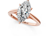 Rose gold Marquise Solitaire Engagement Ring with Four-Prong Setting and Classic Band 3