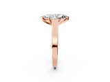 Rose gold Marquise Solitaire Engagement Ring with Four-Prong Setting and Tapered Band_10