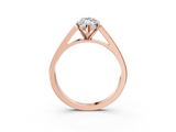Rose gold Marquise Solitaire Engagement Ring with Four-Prong Setting and Tapered Band_11