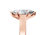 Rose gold Marquise Solitaire Engagement Ring with Four-Prong Setting and Tapered Band_13