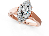 Rose gold Marquise Solitaire Engagement Ring with Four-Prong Setting and Tapered Band_9