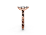 Rose gold Marquise Solitaire Engagement Ring with Scrollwork Band and Four-Prong Setting_144