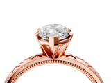 Rose gold Marquise Solitaire Engagement Ring with Scrollwork Band and Four-Prong Setting_146