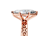Rose gold Marquise Solitaire Engagement Ring with Scrollwork Band and Four-Prong Setting_147