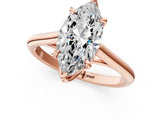 Rose gold Marquise Solitaire Engagement Ring with Six-Prong Setting and Classic Band 1