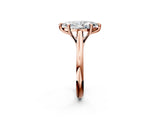 Rose gold Marquise Solitaire Engagement Ring with Six-Prong Setting and Classic Band 2