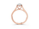 Rose gold Marquise Solitaire Heart Prong Engagement Ring with Tapered Band_58