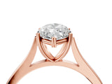 Rose gold Marquise Solitaire Heart Prong Engagement Ring with Tapered Band_59