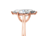 Rose gold Marquise Solitaire Heart Prong Engagement Ring with Tapered Band_60