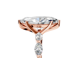 Rose gold Marquise Solitaire Marquise Side Stone Prong Setting Ring_61