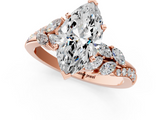 Rose gold Marquise Solitaire Marquise Twist Band with Six-Prong Setting_86