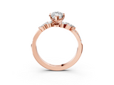 Rose gold Marquise Solitaire Marquise Twist Band with Six-Prong Setting_88