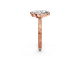 Rose gold Marquise Solitaire Milgrain Engraved Band with Four-Prong Setting_6