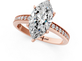 Rose gold Marquise Solitaire Pavé Band Prong Setting Ring_21
