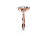 Rose gold Marquise Solitaire Pavé Band Prong Setting Ring_22