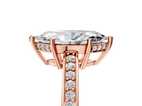 Rose gold Marquise Solitaire Pavé Band Prong Setting Ring_25
